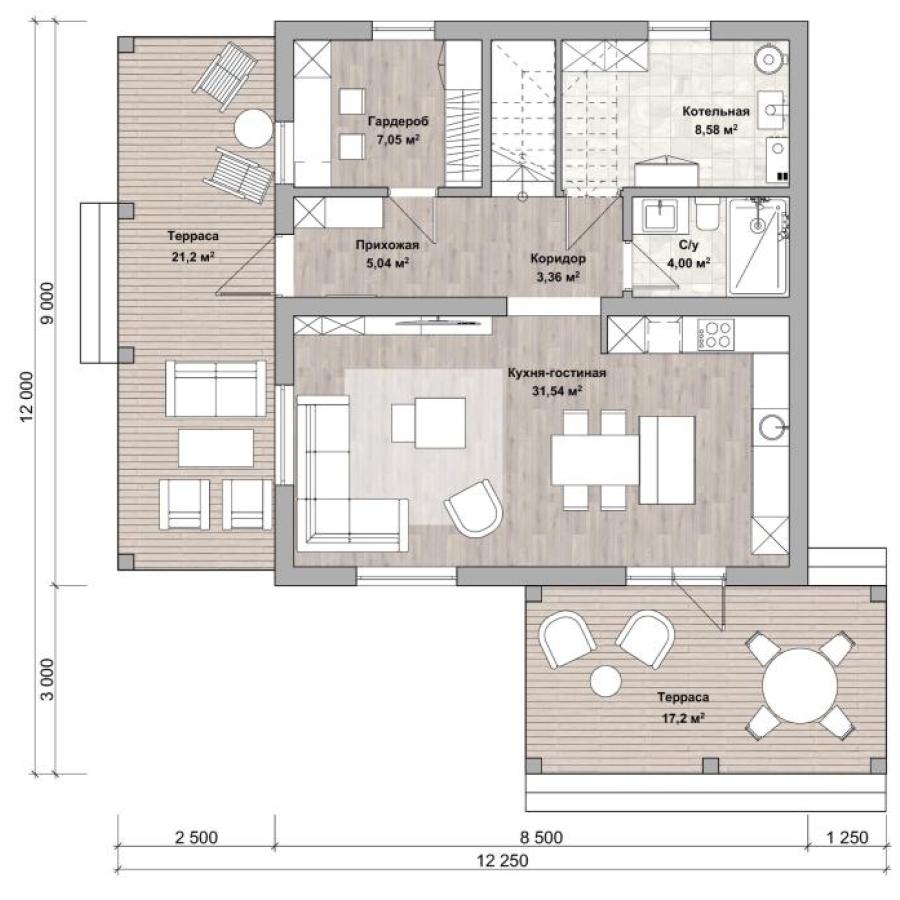 Планировка дома Лесная поляна
