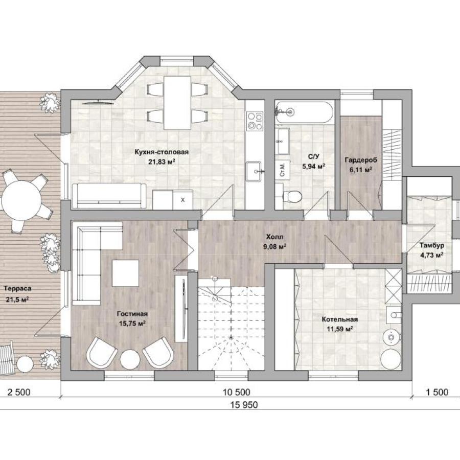 Планировка дома Санторини